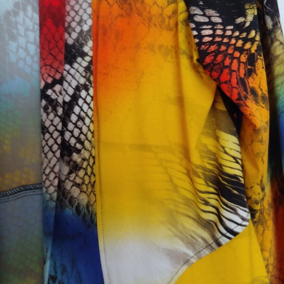 Frank Lyman snake pattern colorful open jacket size 14 - Picture 6 of 13